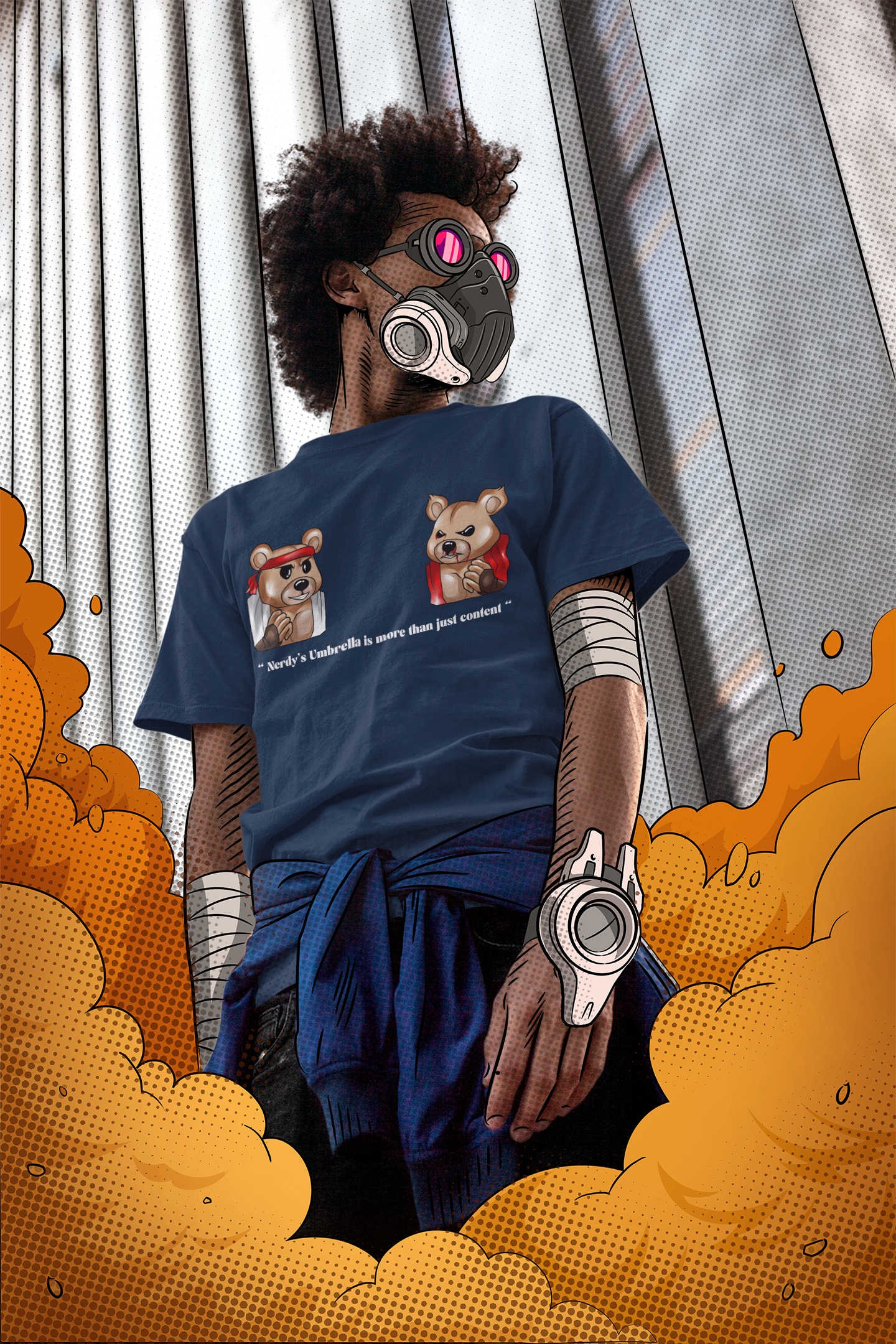 illustrated-mockup-of-a-man-wearing-a-tee-and-a-gas-mask-m28941