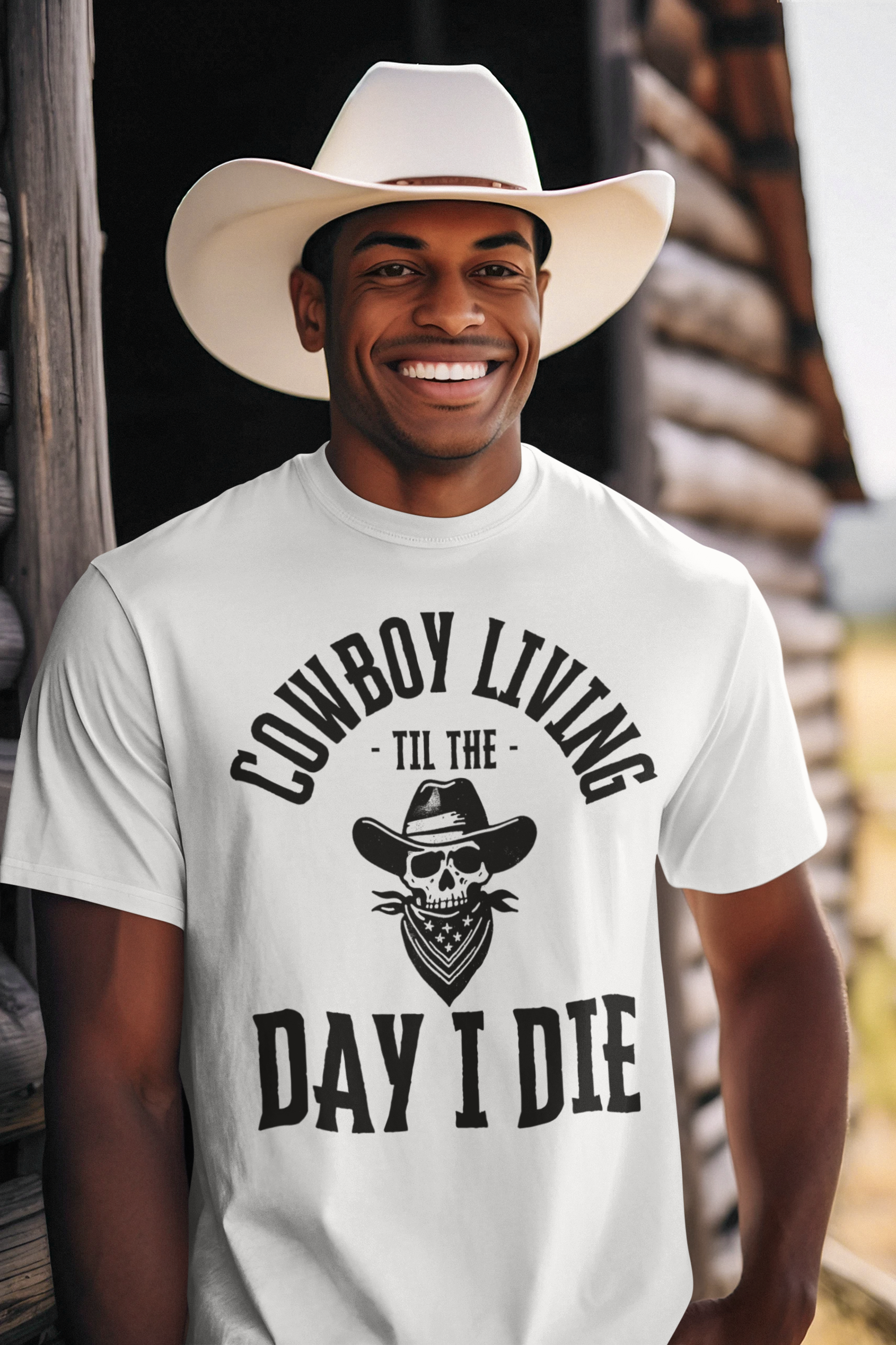 western-themed-mockup-of-a-smiling-man-wearing-a-crewneck-tee-and-a-cowboy-hat-m36884